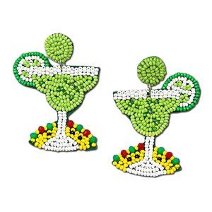 Brand New Seed Beaded Margarita and Taco Summer Cabo Party Statement Earrings